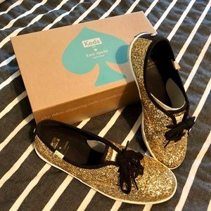 Keds X Kate Spade NY Gold Glitter Sneakers - 8.5